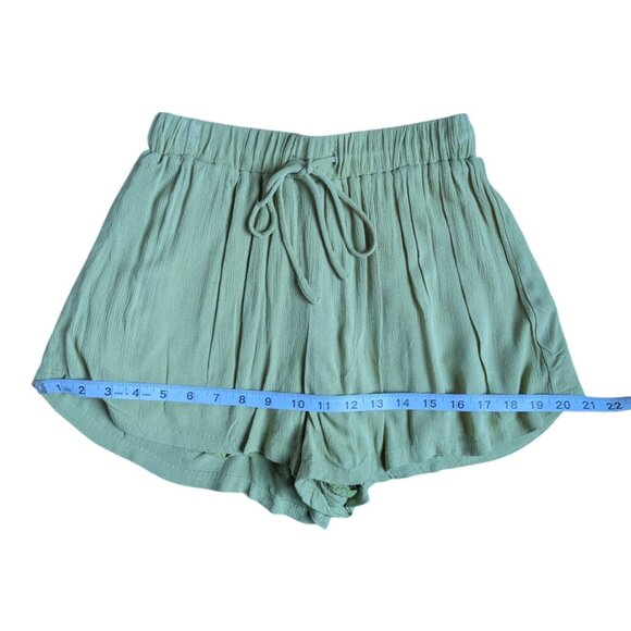 White Fox Boutique Light Green Flowy Summer Shorts with Draw String Women S - Picture 5 of 8